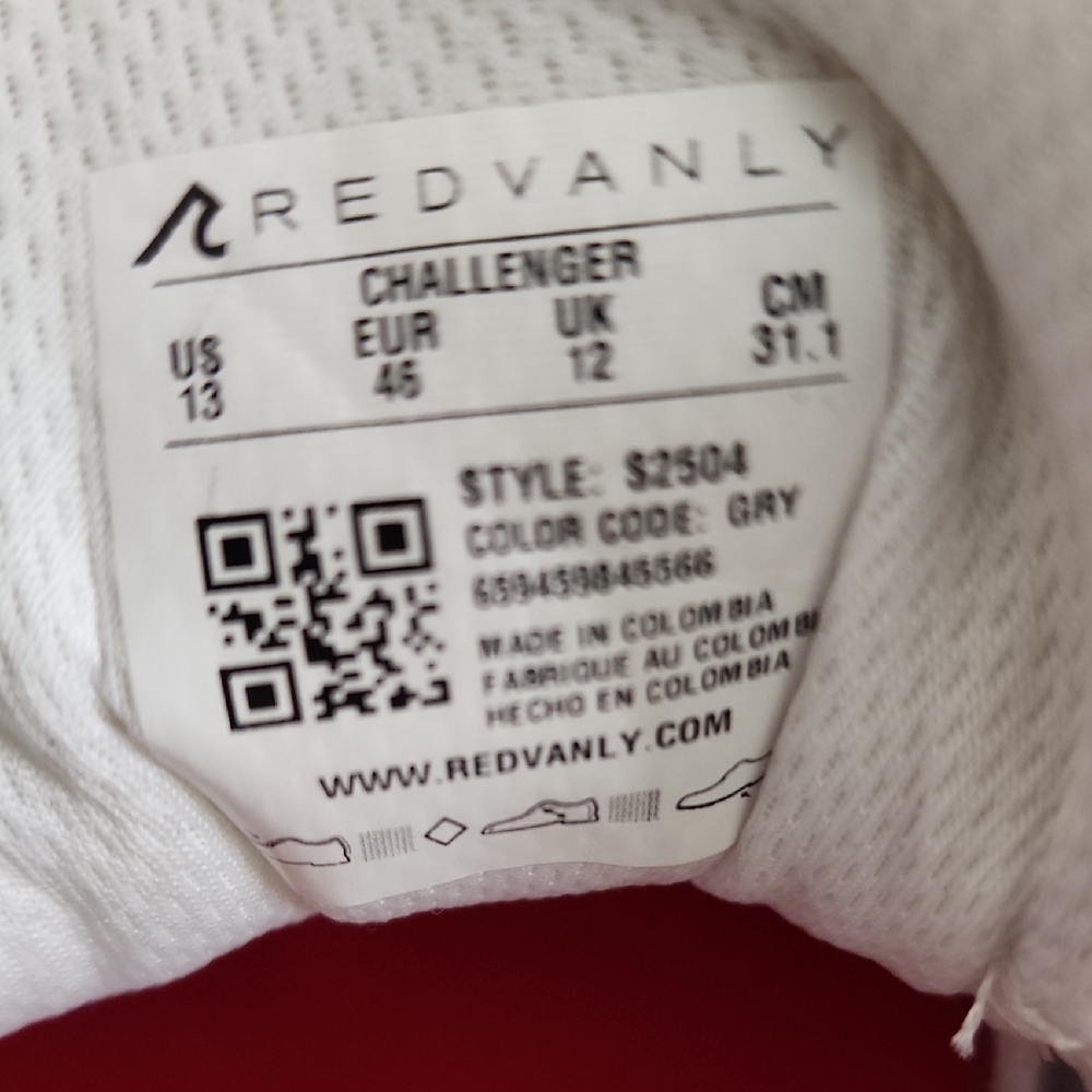 Redvanly Men’s White Athletic Sneakers with Gray Accents - Picture 9 of 10